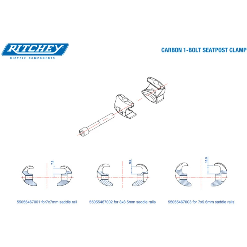 Ritchey Single Bolt Adapter Für Sattelstütze Carbon, Für Rails 8x8,5mm, Selle Italia 4 Ritchey Single Bolt Adapter Für Sattelstütze Carbon, Für Rails 8x8,5mm, Selle Italia – Bild 2